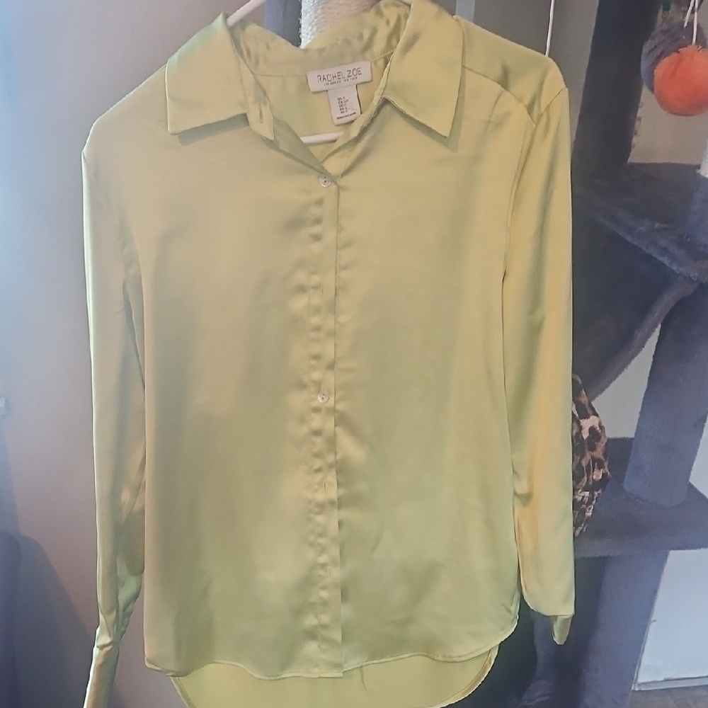 Rachel Zoe Women's Lime Button Down Shirt